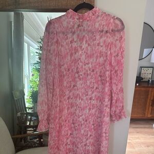 Ganni Pleated Georgette Midi Dress in Sweet Lilac